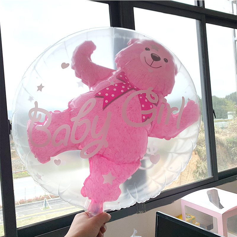 4D meškos folijos balionas Kūdikio gimtadienio nuotraukų rekvizitai Animaciniai filmai Aliuminio plėveliniai balionai Su gimtadieniu Balionas Balionas Kūdikių dušo balionas