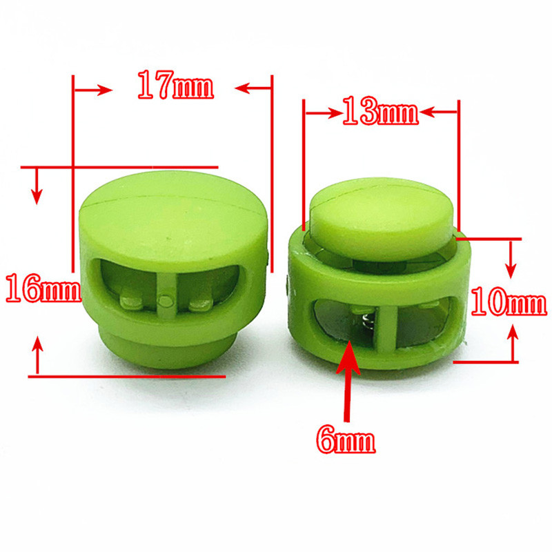 10 vnt. Dvigubos skylės spyruoklinio laido užraktas apvalus rutulio formos perjungimo kamšteliai, stabdantys slankiojantys laido tvirtinimo elementai Spynos mygtukai galų keitimas