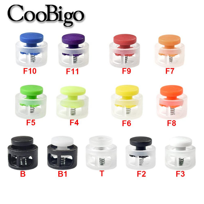 50 tk plastikust juhe lukk oakork vedru lülitusklambrid pingutusnöör klambrid kingapael Pael riided seljakoti tarvikud värvilised