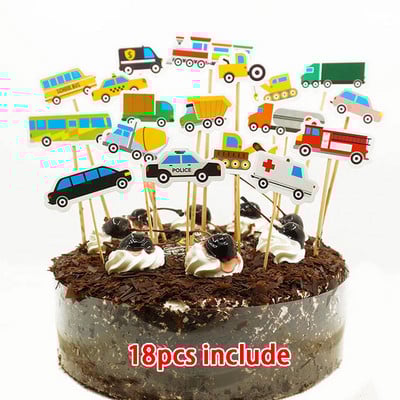 Építkezésre figyelmeztető tábla Születésnapi tortadísz gyerekeknek Közlekedési tábla tortadíszítő topperek Autós parti díszek