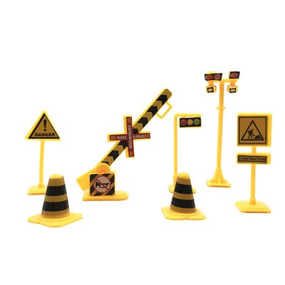 Építkezésre figyelmeztető tábla Születésnapi tortadísz gyerekeknek Közlekedési tábla tortadíszítő topperek Autós parti díszek