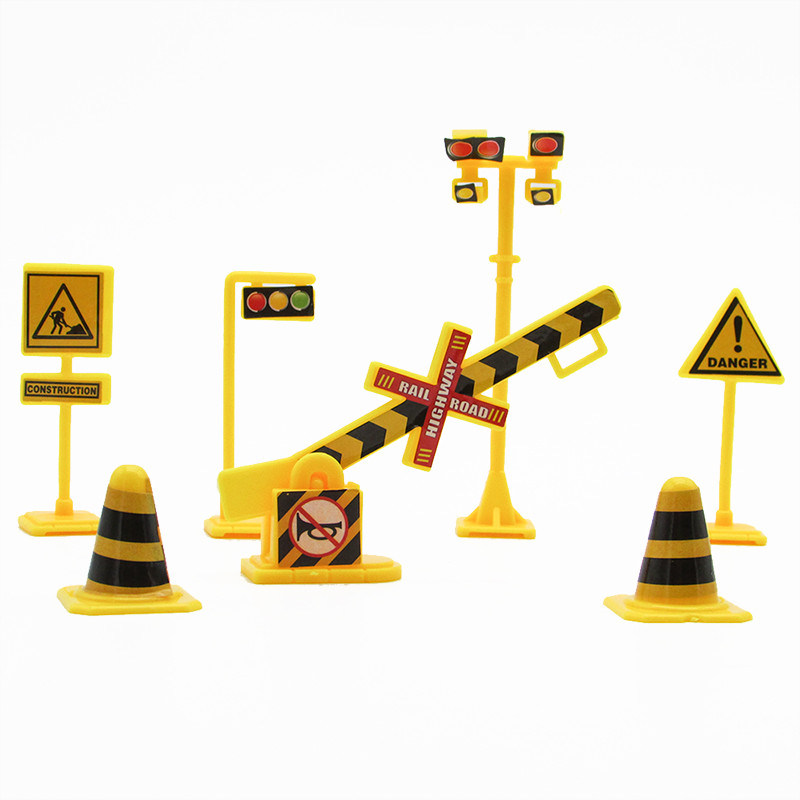 Építkezésre figyelmeztető tábla Születésnapi tortadísz gyerekeknek Közlekedési tábla tortadíszítő topperek Autós parti díszek