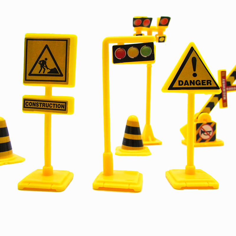 Építkezésre figyelmeztető tábla Születésnapi tortadísz gyerekeknek Közlekedési tábla tortadíszítő topperek Autós parti díszek