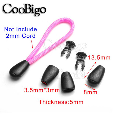 10 gab. Rāvējslēdzēja velkamās auklas slēdzenes galos Rāvējslēdzēja novilkšanas klipsis Plastmasas aizbāznis Paracord mugursomai Apģērbu sporta apģērbu soma DIY piederumi