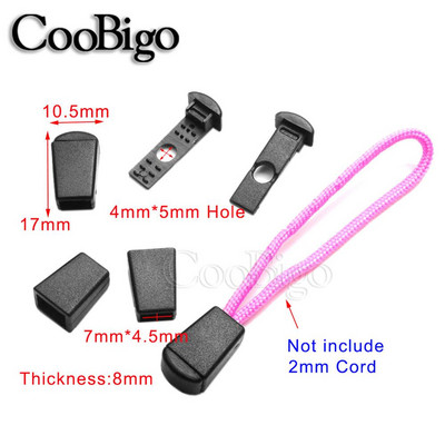 10 gab. Rāvējslēdzēja velkamās auklas slēdzenes galos Rāvējslēdzēja novilkšanas klipsis Plastmasas aizbāznis Paracord mugursomai Apģērbu sporta apģērbu soma DIY piederumi