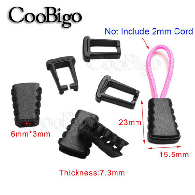 10 gab. Rāvējslēdzēja velkamās auklas slēdzenes galos Rāvējslēdzēja novilkšanas klipsis Plastmasas aizbāznis Paracord mugursomai Apģērbu sporta apģērbu soma DIY piederumi