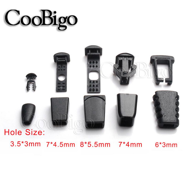 10 gab. Rāvējslēdzēja velkamās auklas slēdzenes galos Rāvējslēdzēja novilkšanas klipsis Plastmasas aizbāznis Paracord mugursomai Apģērbu sporta apģērbu soma DIY piederumi