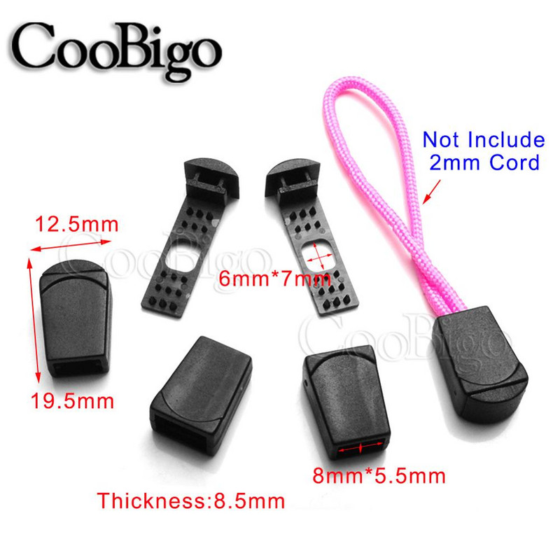 10 gab. Rāvējslēdzēja velkamās auklas slēdzenes galos Rāvējslēdzēja novilkšanas klipsis Plastmasas aizbāznis Paracord mugursomai Apģērbu sporta apģērbu soma DIY piederumi