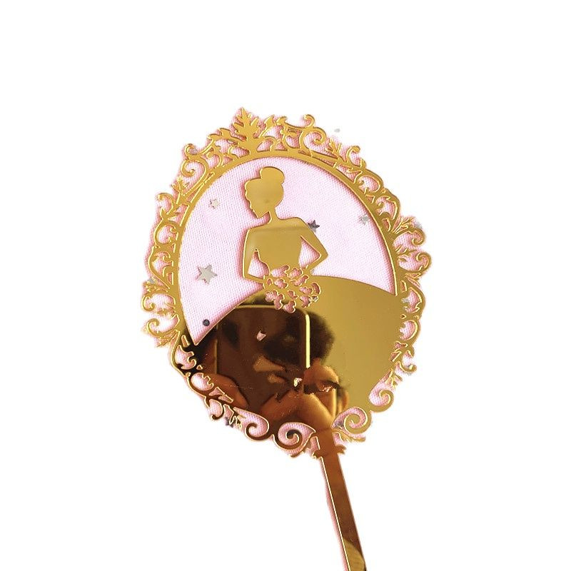 Topper acrilic pentru tort prințesă La mulți ani, decorare romantică pentru tort de nuntă, aniversare, petrecere de logodna, decorare pentru tort DIY