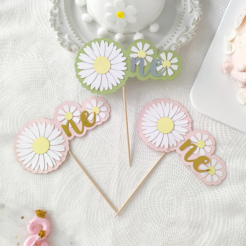 Százszorszép virágos tortafeltétek lányoknak Kis százszorszép születésnapi parti babaváró Esküvői tortadíszítési kellékek Sütési kellékek