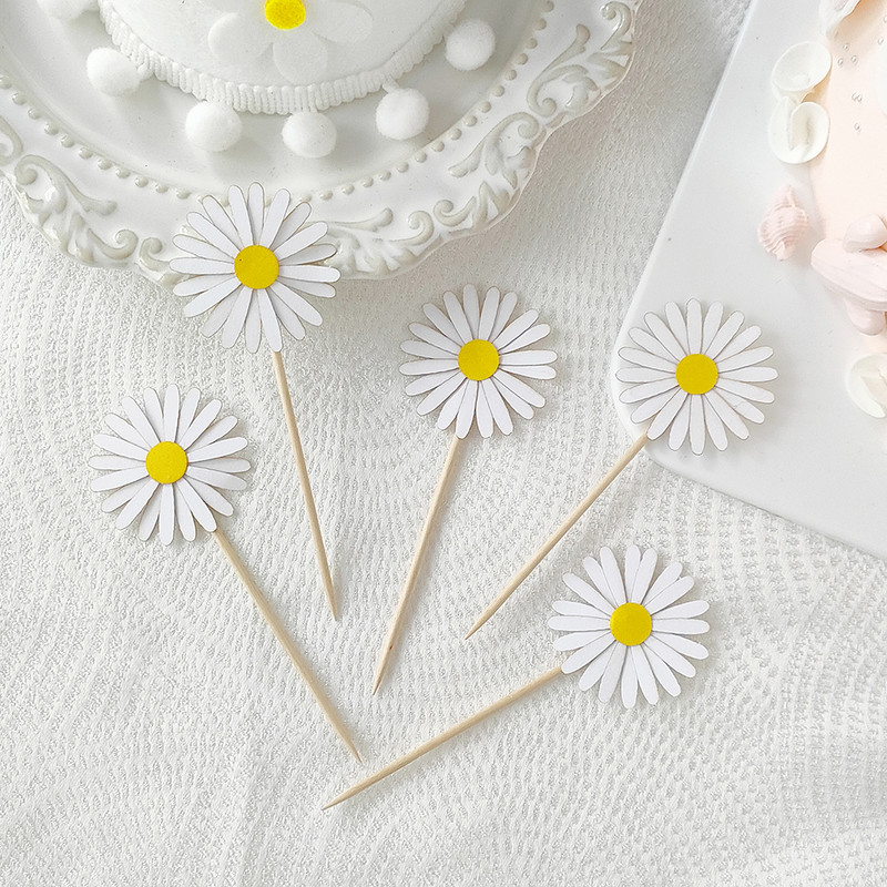 Százszorszép virágos tortafeltétek lányoknak Kis százszorszép születésnapi parti babaváró Esküvői tortadíszítési kellékek Sütési kellékek