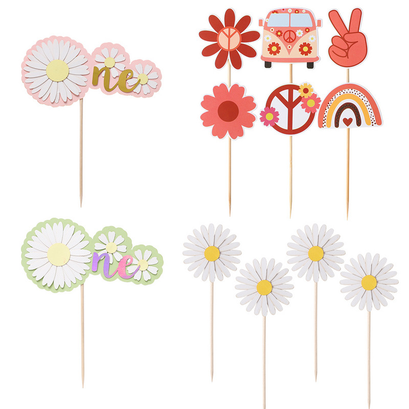 Százszorszép virágos tortafeltétek lányoknak Kis százszorszép születésnapi parti babaváró Esküvői tortadíszítési kellékek Sütési kellékek