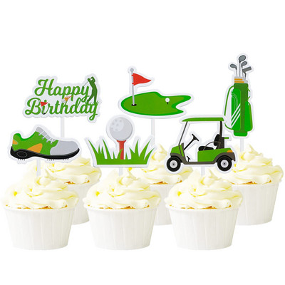 Golf Happy Birthday Cake Topper Pantofi Mașină Minge Nunta Copii Baieți Partide Tort DIY Coace Cupcake Toppers Decorare Baby Shower