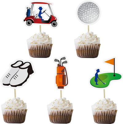 Golf Happy Birthday Cake Topper Pantofi Mașină Minge Nunta Copii Baieți Partide Tort DIY Coace Cupcake Toppers Decorare Baby Shower