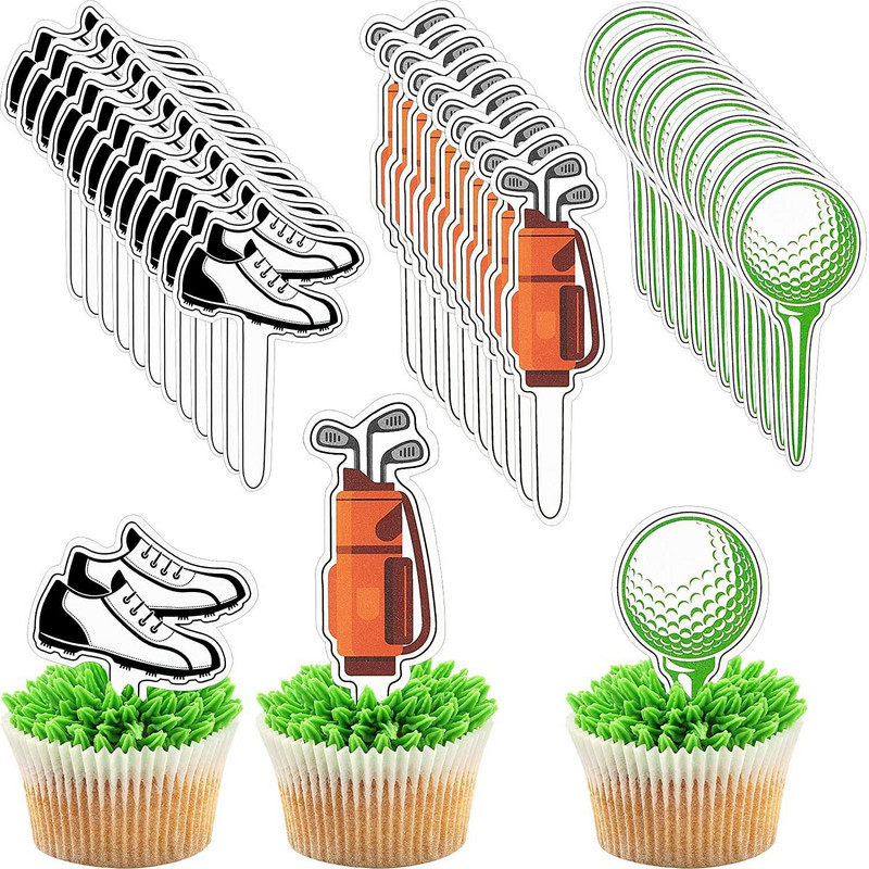 Golf Happy Birthday Cake Topper Pantofi Mașină Minge Nunta Copii Baieți Partide Tort DIY Coace Cupcake Toppers Decorare Baby Shower