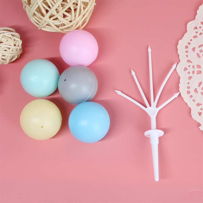 5 vnt./rinkinys Macaron Ball Cake Topper Rožinės mėlynos spalvos rutulinio torto dekoravimo reikmenys, skirti vestuvių gimtadienio vakarėliui papuošti