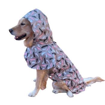 Μεγάλα σκυλιά Αδιάβροχο κατοικίδιο αδιάβροχο παλτό βροχής Μπουφάν με κουκούλα Ρούχα Υπέροχα εμπριμέ Raincape Raincoats Chihuahua Teddy Ρούχα