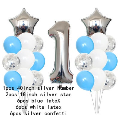 11db Rózsaszín Rózsa Születésnapi Party Balloon Digit 1 Hélium Fólia Léggömbök Fiú Lány Én 1 éves Baloon Kisfiú Lány Hélium golyók