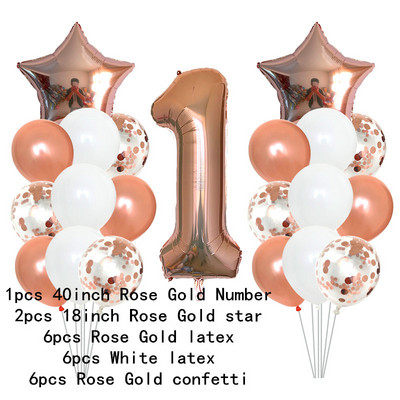 11db Rózsaszín Rózsa Születésnapi Party Balloon Digit 1 Hélium Fólia Léggömbök Fiú Lány Én 1 éves Baloon Kisfiú Lány Hélium golyók