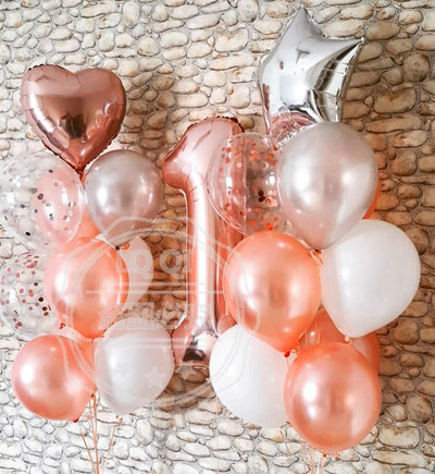 11db Rózsaszín Rózsa Születésnapi Party Balloon Digit 1 Hélium Fólia Léggömbök Fiú Lány Én 1 éves Baloon Kisfiú Lány Hélium golyók