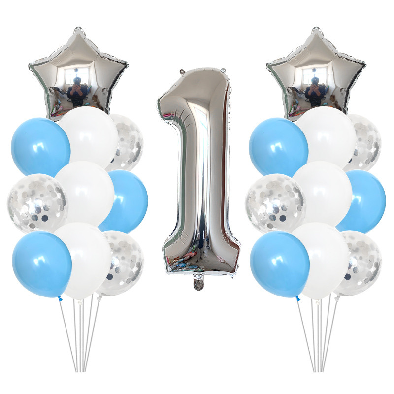 11db Rózsaszín Rózsa Születésnapi Party Balloon Digit 1 Hélium Fólia Léggömbök Fiú Lány Én 1 éves Baloon Kisfiú Lány Hélium golyók