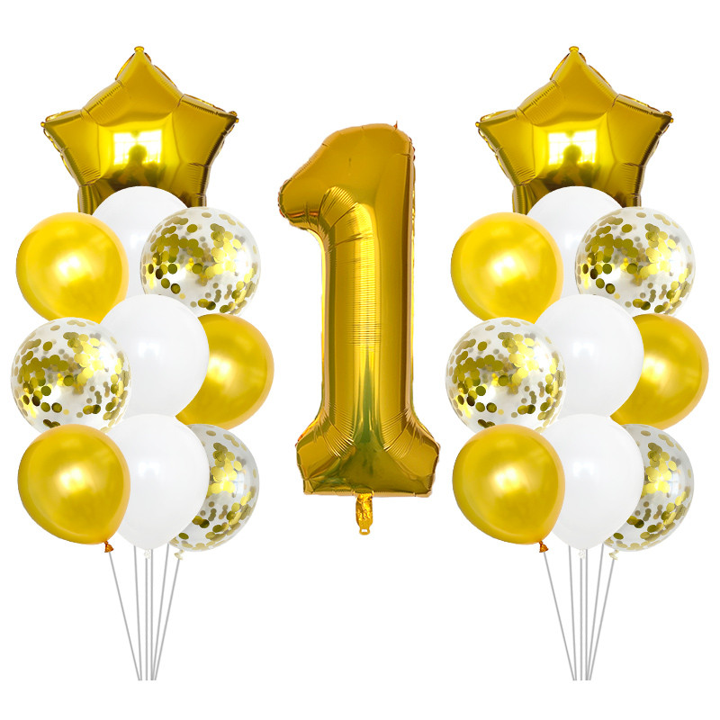 11db Rózsaszín Rózsa Születésnapi Party Balloon Digit 1 Hélium Fólia Léggömbök Fiú Lány Én 1 éves Baloon Kisfiú Lány Hélium golyók