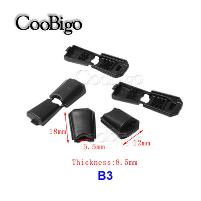 Zsinórvégek kapcsos cipzár lehúzó fekete műanyag Paracord kábelköteghez, hegy zár hátizsák táska ruha barkács kiegészítők 10 db