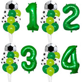 Futbols Futbols tematiskā ballīte 12 collu lateksa hēlija gaisa balons 32 collu numurs folija globos zēni dzimšanas dienas spēles rotaļlietas pasākumu ballīšu piederumi