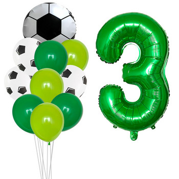 Ποδόσφαιρο Ποδόσφαιρο Θέμα Πάρτι 12\'\' Latex Helium Air Balloon 32\'\' αριθμός φύλλο αλουμινίου globos Αγόρια Παιχνίδια γενεθλίων Παιχνίδια Εκδηλώσεις Προμήθειες πάρτι