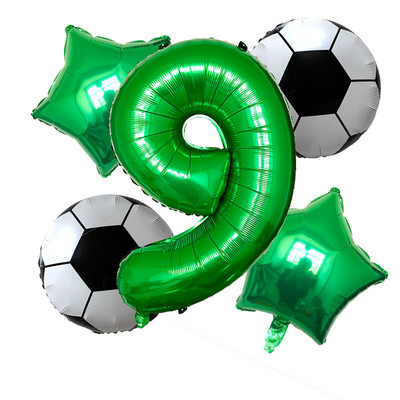 Futbols Futbols tematiskā ballīte 12 collu lateksa hēlija gaisa balons 32 collu numurs folija globos zēni dzimšanas dienas spēles rotaļlietas pasākumu ballīšu piederumi