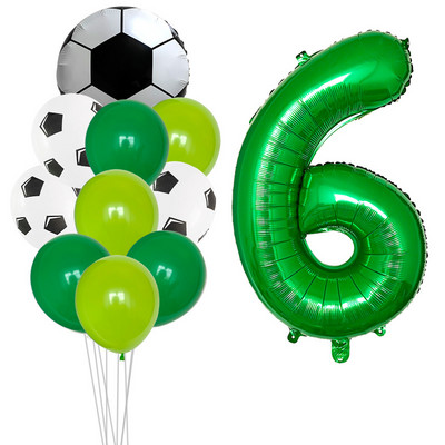 Futbols Futbols tematiskā ballīte 12 collu lateksa hēlija gaisa balons 32 collu numurs folija globos zēni dzimšanas dienas spēles rotaļlietas pasākumu ballīšu piederumi