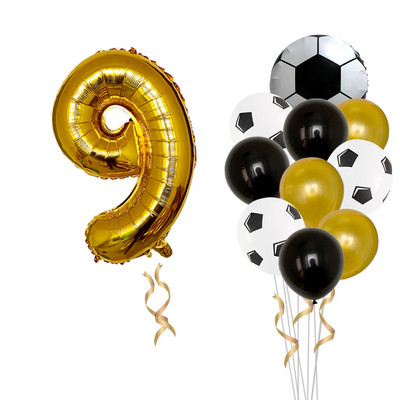 Futbols Futbols tematiskā ballīte 12 collu lateksa hēlija gaisa balons 32 collu numurs folija globos zēni dzimšanas dienas spēles rotaļlietas pasākumu ballīšu piederumi