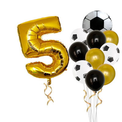 Futbols Futbols tematiskā ballīte 12 collu lateksa hēlija gaisa balons 32 collu numurs folija globos zēni dzimšanas dienas spēles rotaļlietas pasākumu ballīšu piederumi