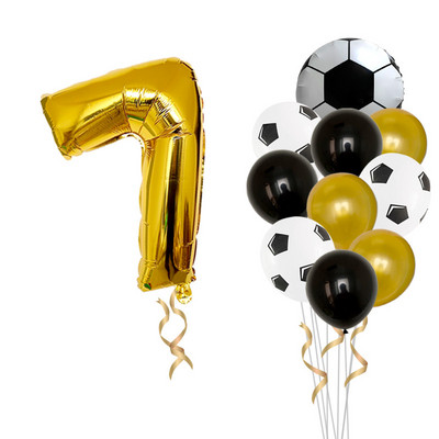 Futbols Futbols tematiskā ballīte 12 collu lateksa hēlija gaisa balons 32 collu numurs folija globos zēni dzimšanas dienas spēles rotaļlietas pasākumu ballīšu piederumi