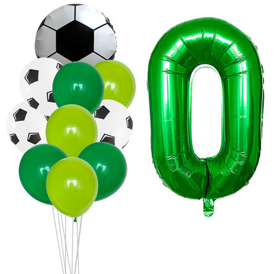 Futbols Futbols tematiskā ballīte 12 collu lateksa hēlija gaisa balons 32 collu numurs folija globos zēni dzimšanas dienas spēles rotaļlietas pasākumu ballīšu piederumi