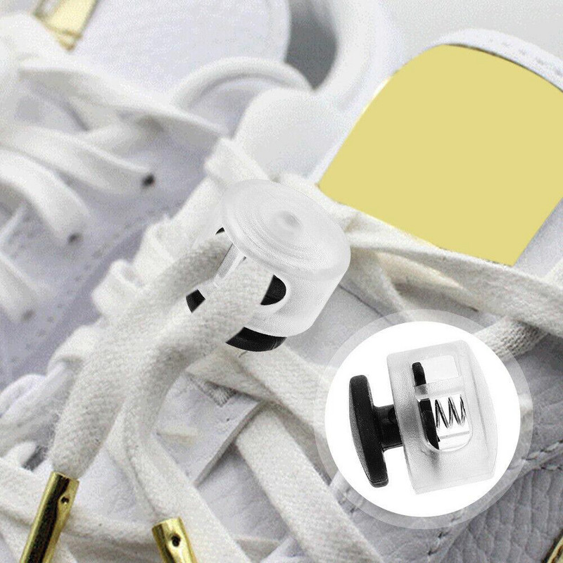 10 vnt Elastinė virvė, neslystanti sagtis, dviguba skylė, atrišanti mygtuką, virvės spaustukas batų raištelių sagtis, spyruoklinė sagtis