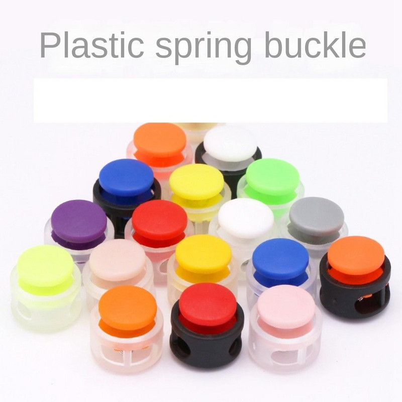 10 vnt Elastinė virvė, neslystanti sagtis, dviguba skylė, atrišanti mygtuką, virvės spaustukas batų raištelių sagtis, spyruoklinė sagtis