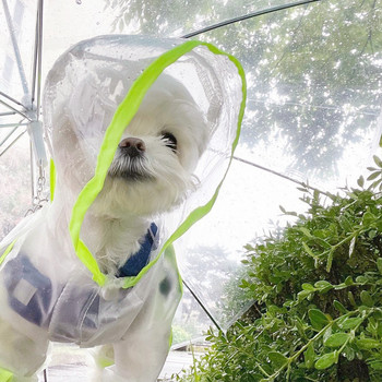 Дъждобран за домашни кучета Светлоотразителен водоустойчив гащеризон Теди Бишон Померан Дрехи за малко куче Чихуахуа Куче на открито Дъждобран с качулка