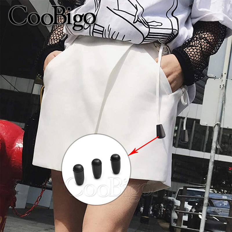 100db Zsinórzár végütköző billenő kötélkapcs fedéllel Harang alakú barkács húzózsinór táska cipőfűző sportruházati kiegészítők műanyag