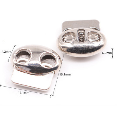 10 db/szett fém dugó barkács ruházati varrózsinór zár rugós csat sportruházathoz sapka húzózsinór csat malac orr ezüst gomb