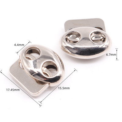 10 db/szett fém dugó barkács ruházati varrózsinór zár rugós csat sportruházathoz sapka húzózsinór csat malac orr ezüst gomb