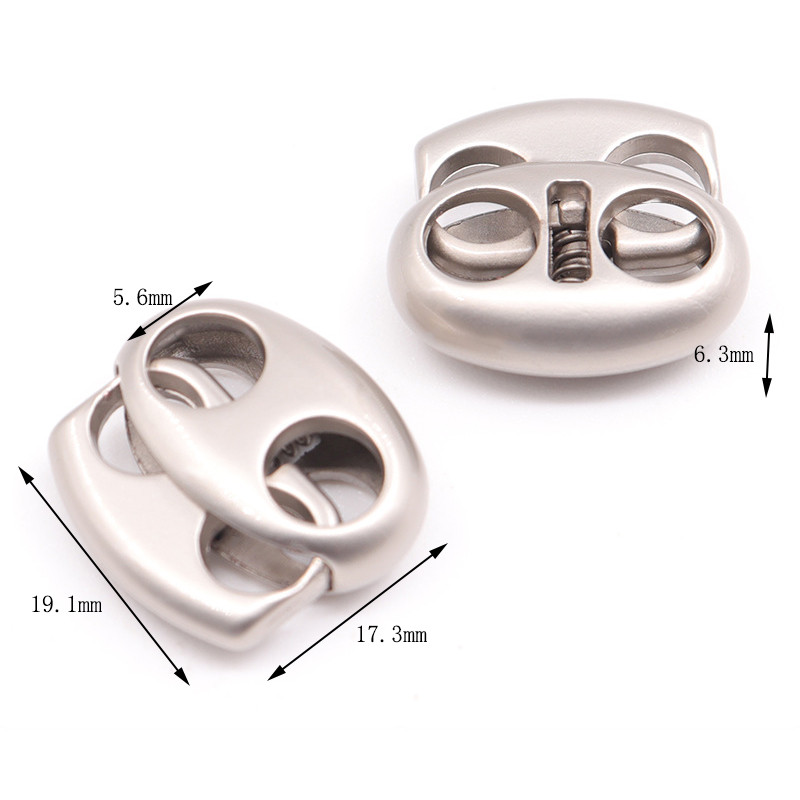 10 db/szett fém dugó barkács ruházati varrózsinór zár rugós csat sportruházathoz sapka húzózsinór csat malac orr ezüst gomb