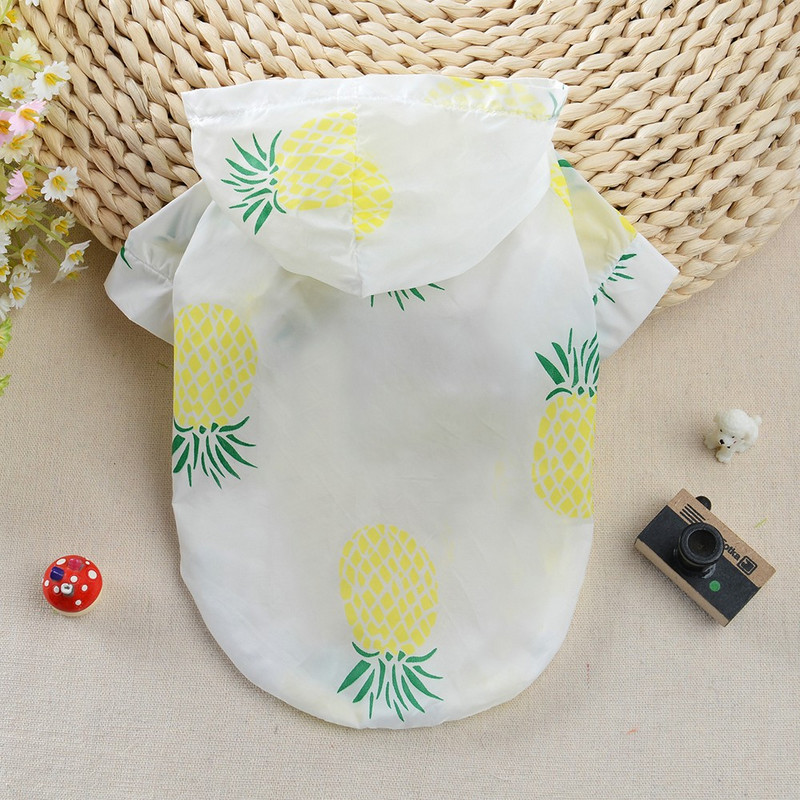 Kisállatkutyák kapucnis pulóverek Napálló napvédő ruhák kiskutyáknak Gyümölcsnyomtatás Nyomtatás Poncsó kutya esőkabát ruhák kisállat kutyának macskáknak