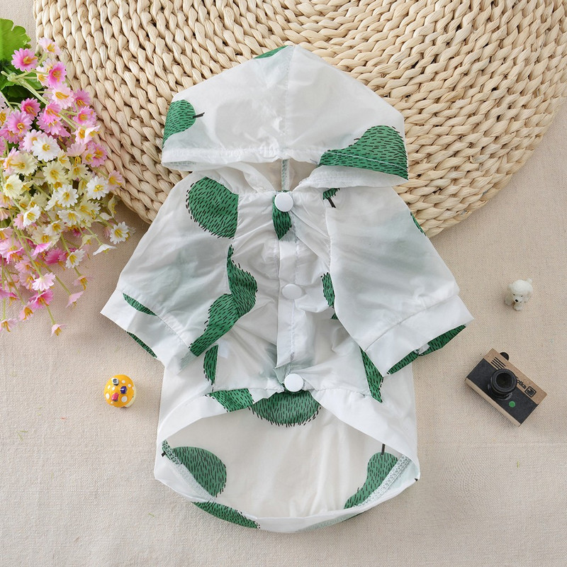 Kisállatkutyák kapucnis pulóverek Napálló napvédő ruhák kiskutyáknak Gyümölcsnyomtatás Nyomtatás Poncsó kutya esőkabát ruhák kisállat kutyának macskáknak