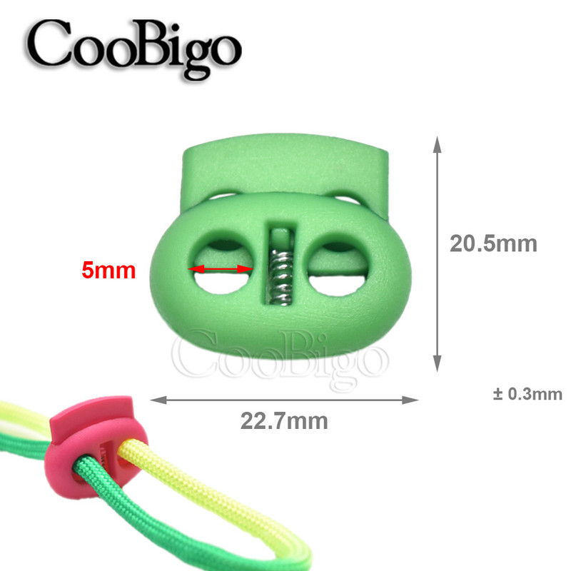 10db Zsinórzár műanyag dugós bab billenő csipesz húzózsinór bilincs cipőfűző ruházathoz kötél Paracord zsinór tartozék 5 mm-es lyuk