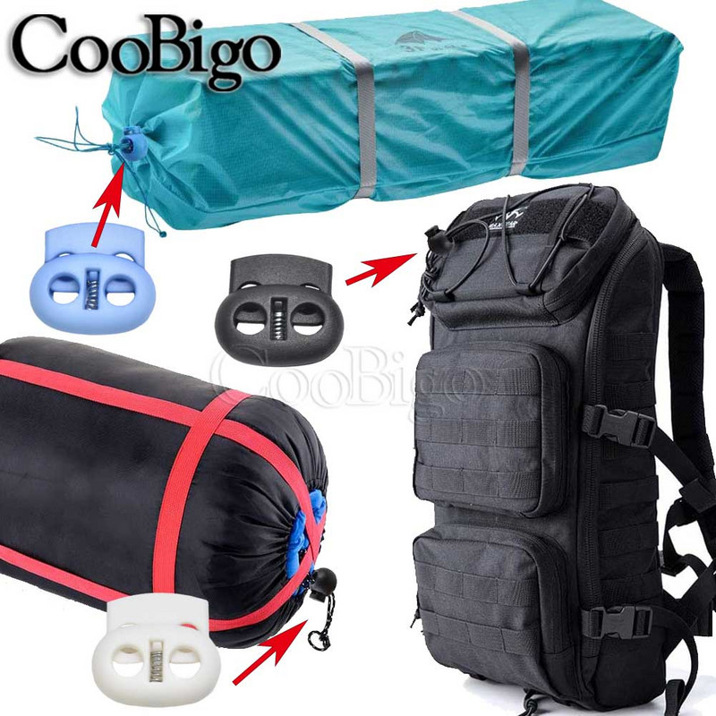 10db Zsinórzár műanyag dugós bab billenő csipesz húzózsinór bilincs cipőfűző ruházathoz kötél Paracord zsinór tartozék 5 mm-es lyuk