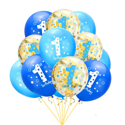 10 gab. Rozā balons 1. dzimšanas dienā, 1 gadu vecs, pirmās dzimšanas dienas ballītes noformējums Lateksa baloni Globosi Baby Shower Girl Favor