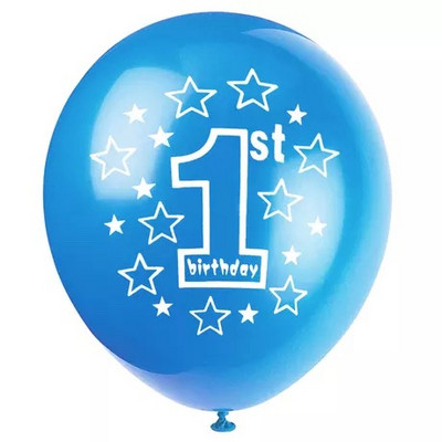 10 gab. Rozā balons 1. dzimšanas dienā, 1 gadu vecs, pirmās dzimšanas dienas ballītes noformējums Lateksa baloni Globosi Baby Shower Girl Favor