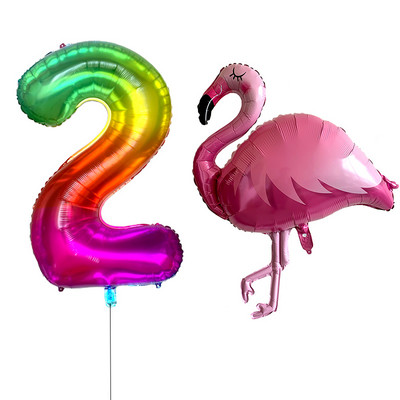 2/Szett Flamingo Swan alumínium léggömb 32 40 hüvelykes rózsaszín szám Hawaii téma nyári parti születésnapi ajándék dekoráció baba zuhany dekoráció