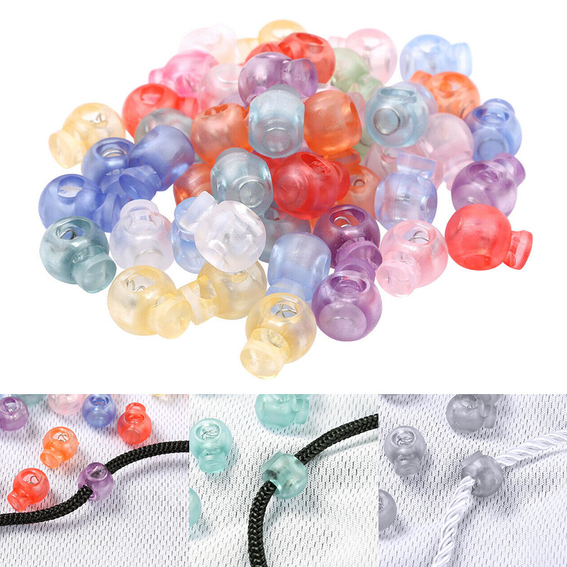 10 gab. Vada slēdzene, apaļa lodveida aizbāznis, krāsains slēdzis, caurspīdīgs, caurspīdīgs apavu šņores āra mugursomas sporta apģērba daļas